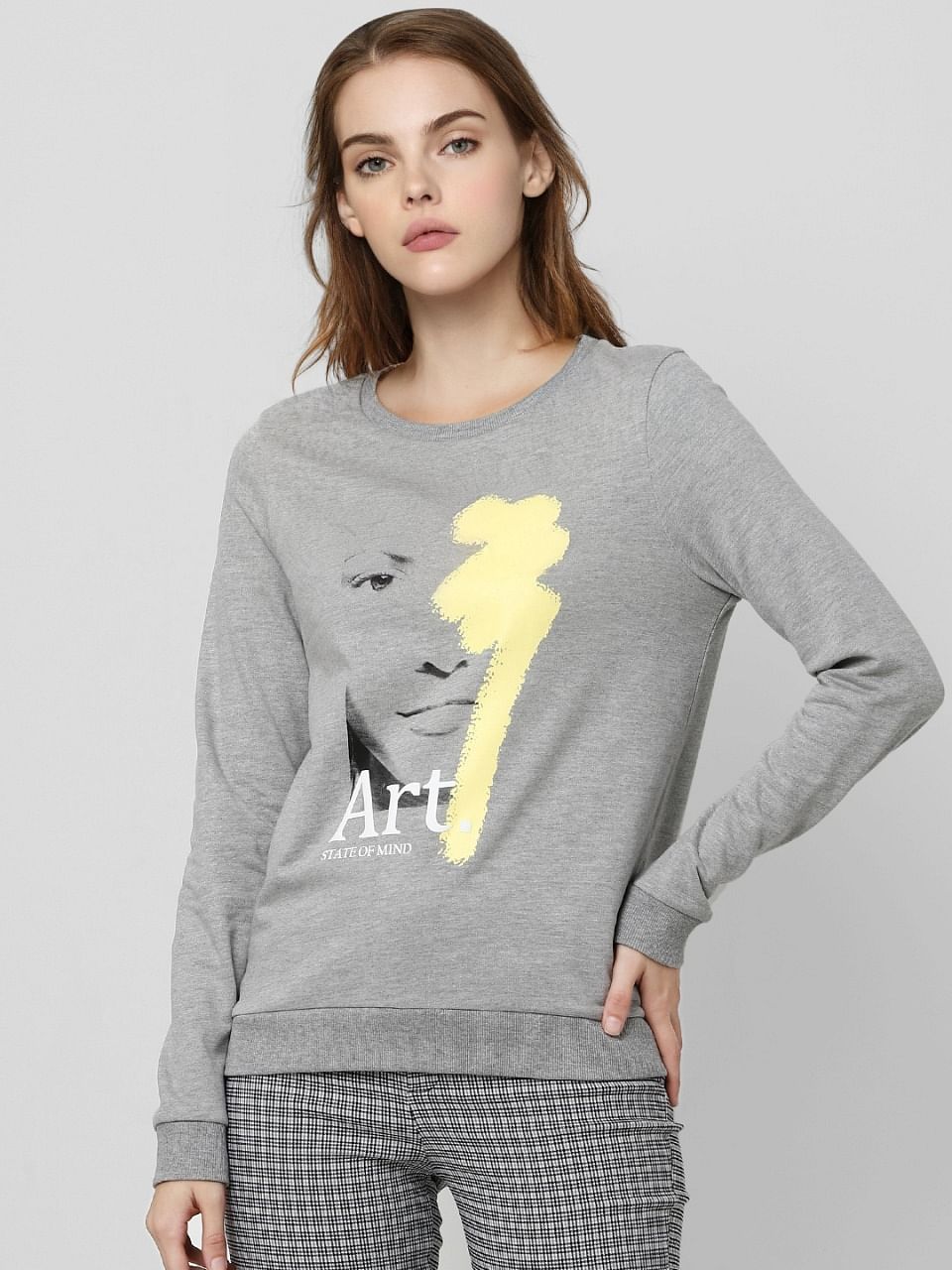 Grey Graphic Print Sweatshirt