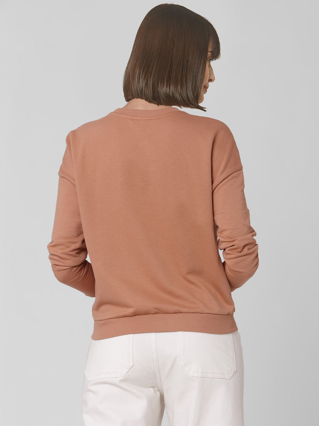 Brown Typographic Print Sweatshirt