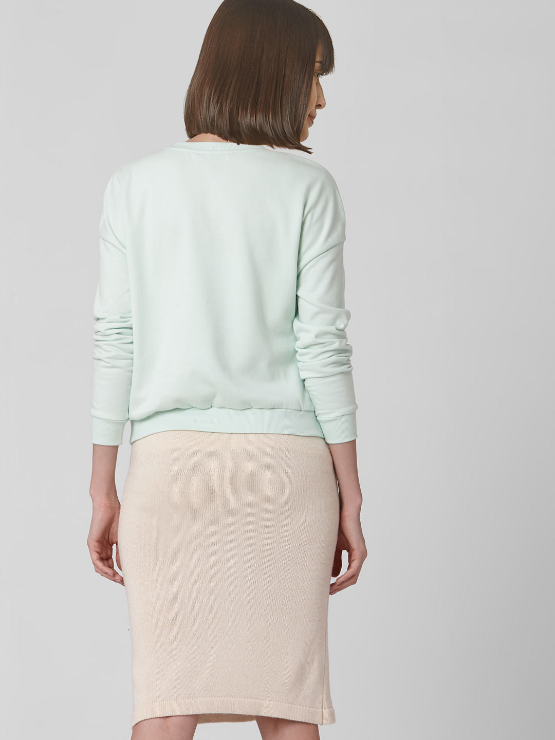 Sky Blue Typographic Print Sweatshirt