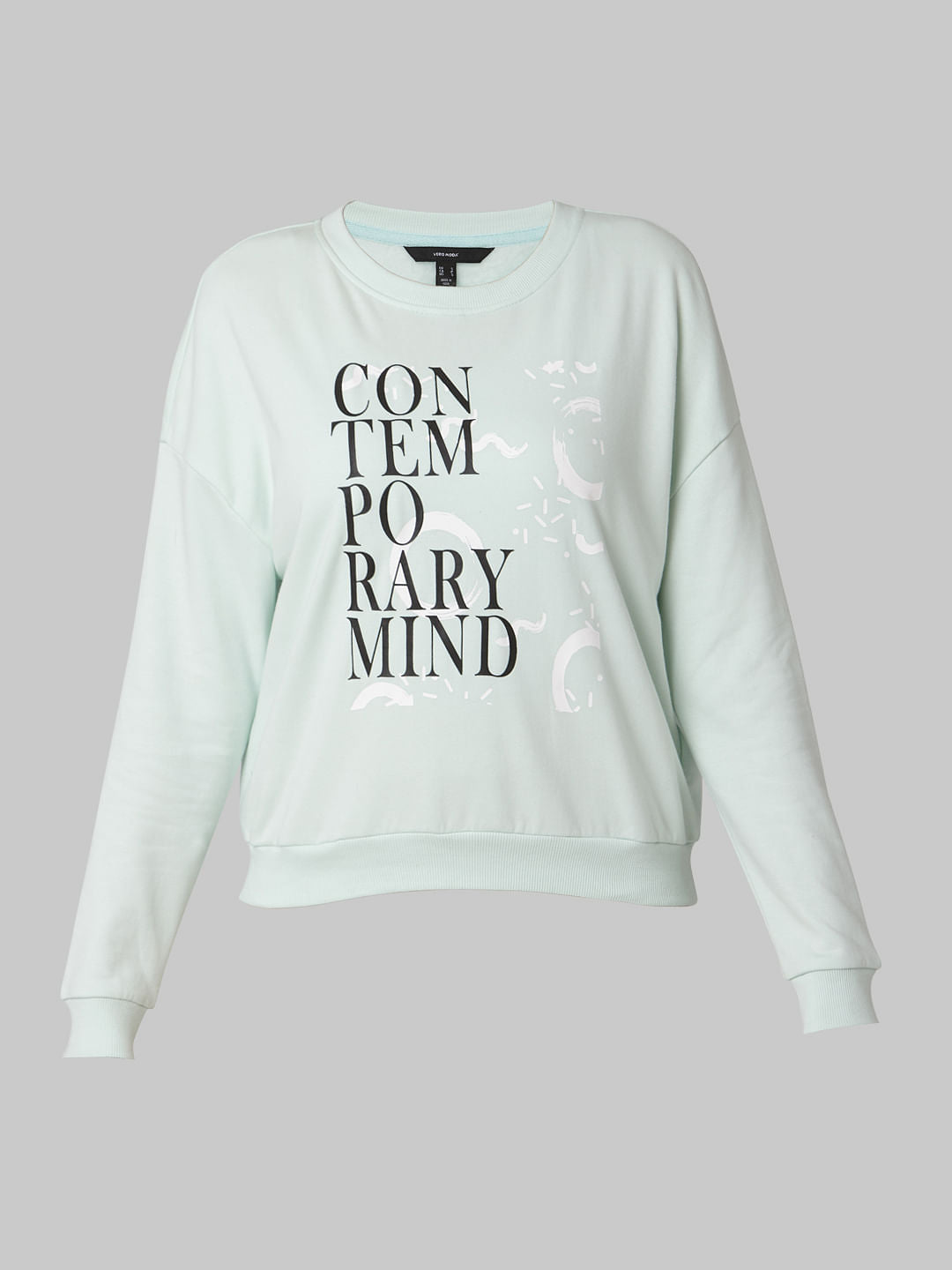 Sky Blue Typographic Print Sweatshirt