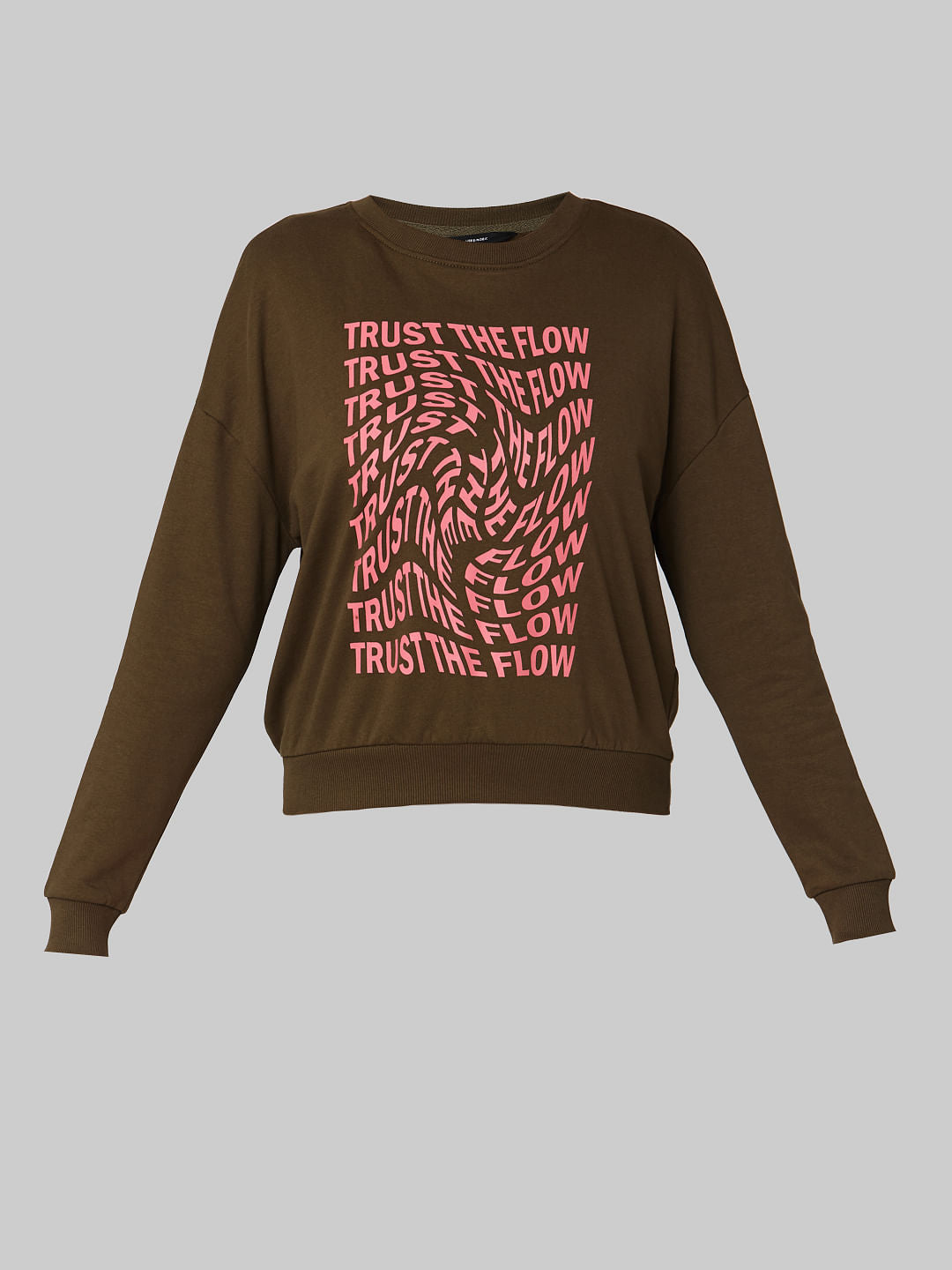 Green Slogan Print Sweatshirt