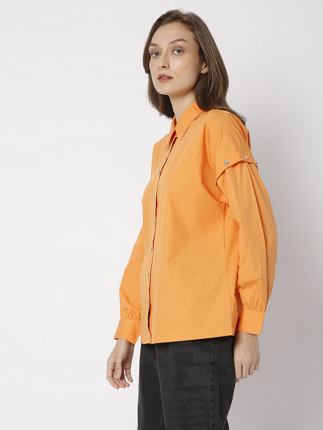 Orange Poplin Shirt