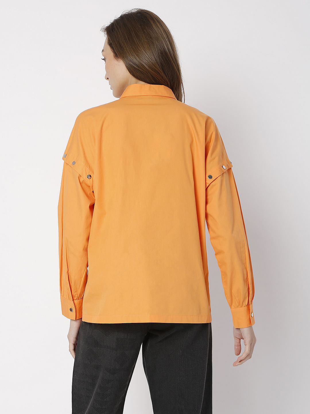 Orange Poplin Shirt