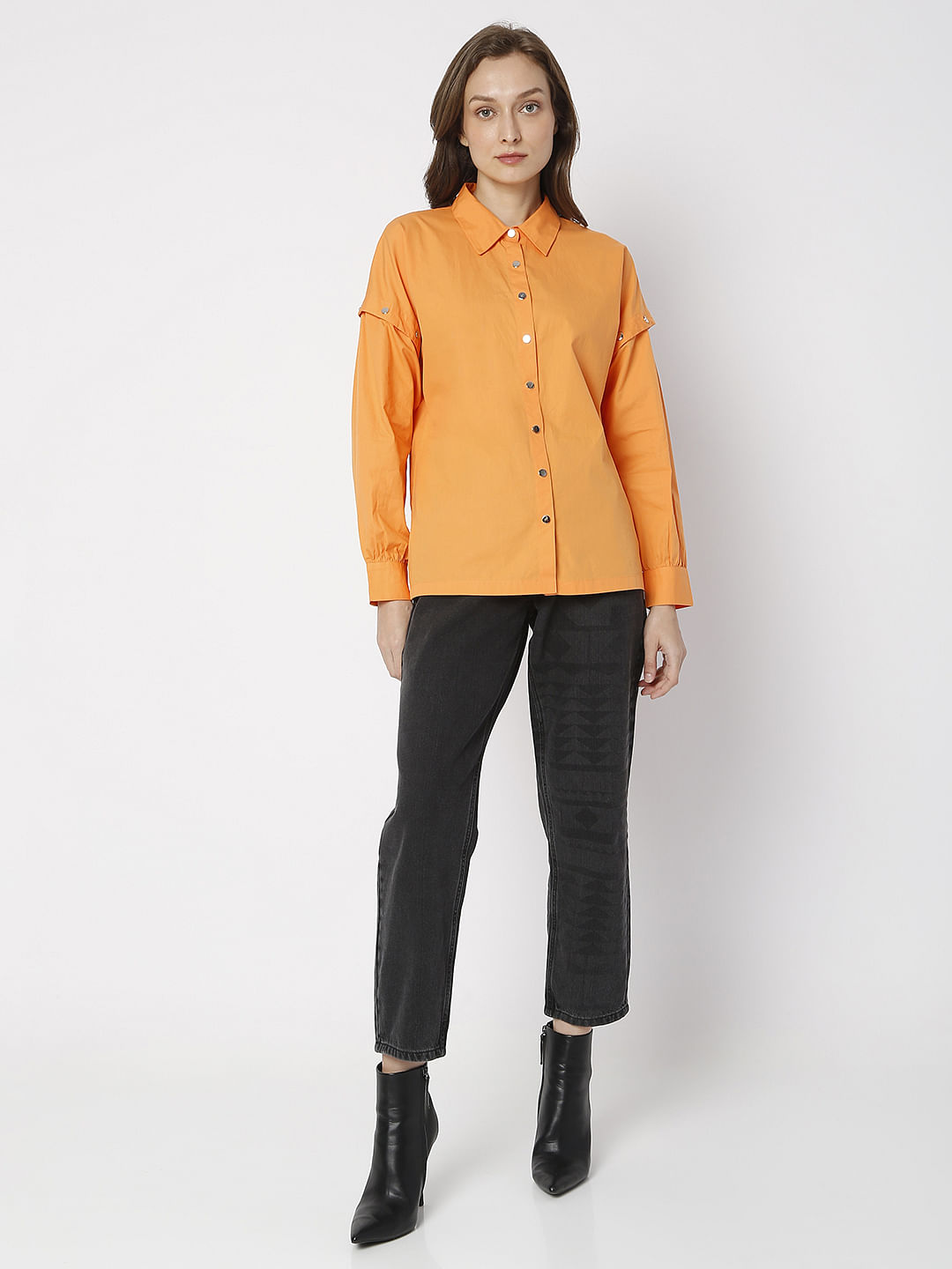 Orange Poplin Shirt