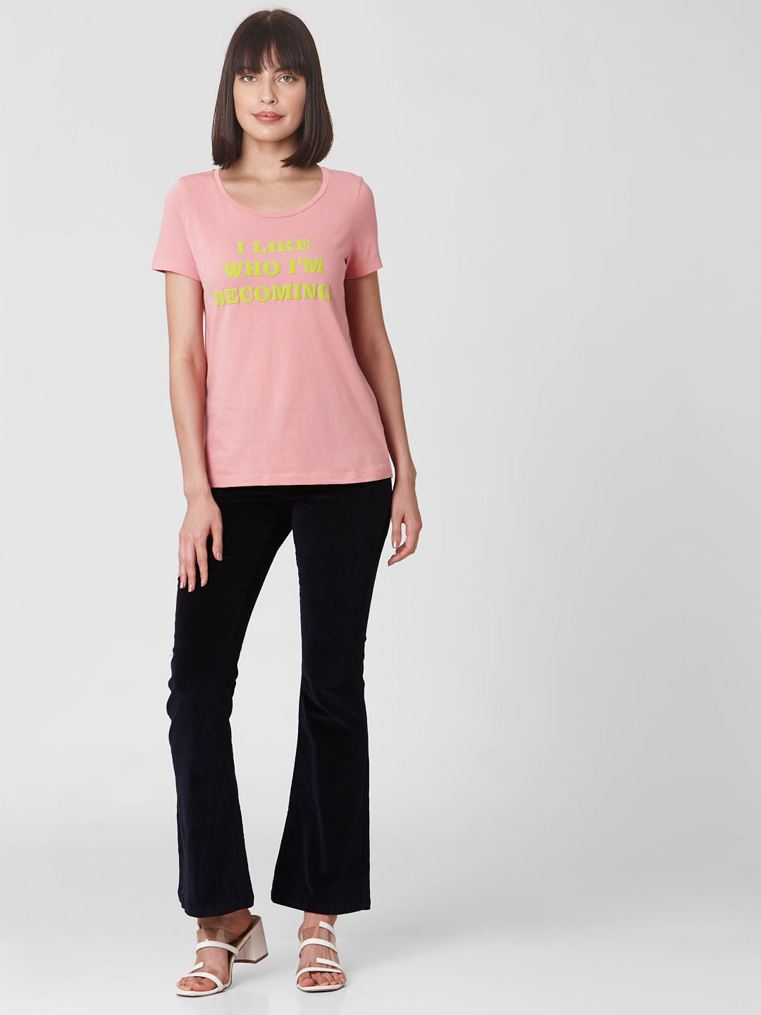 Pink Typographic Print T-Shirt