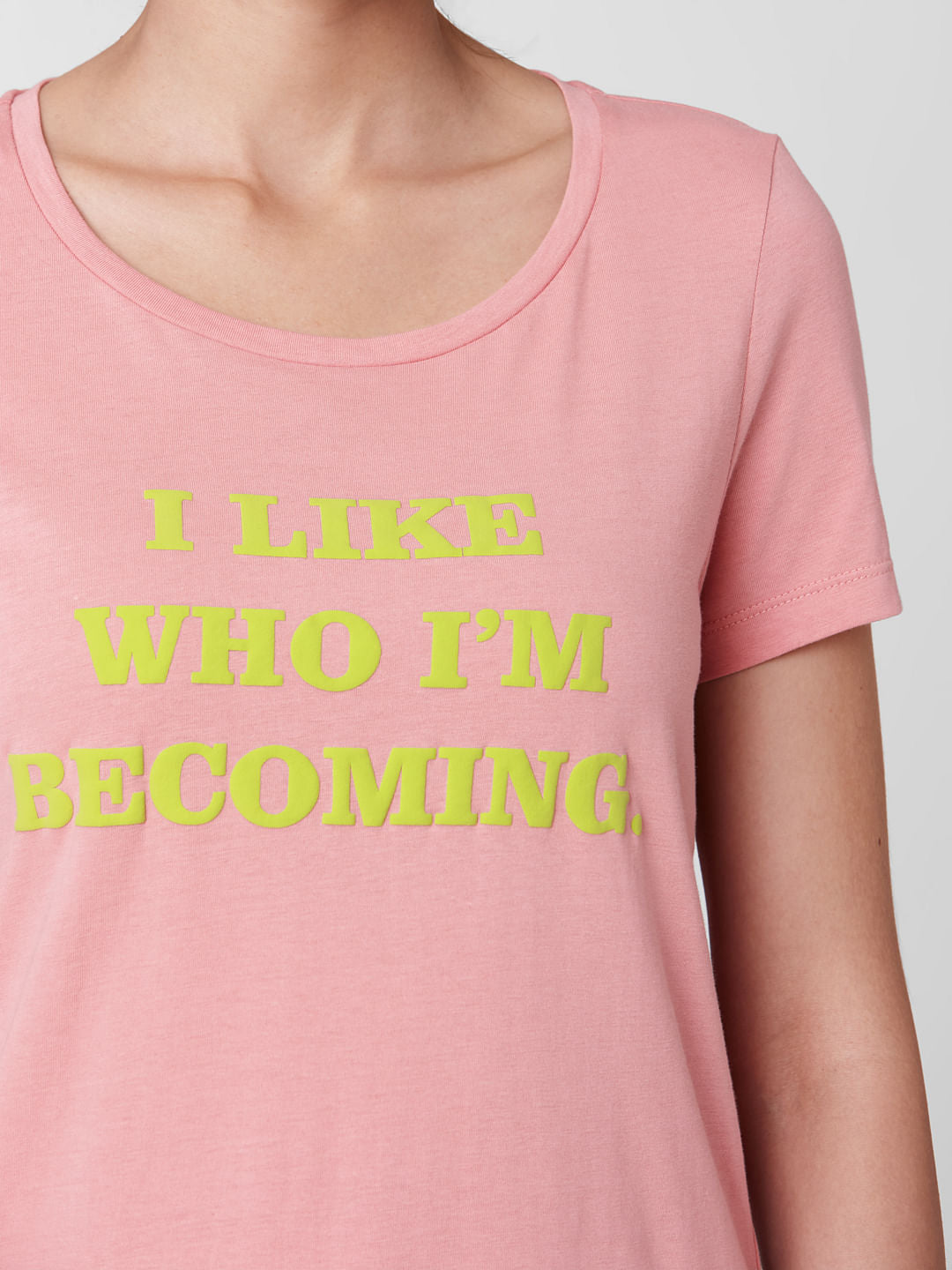 Pink Typographic Print T-Shirt