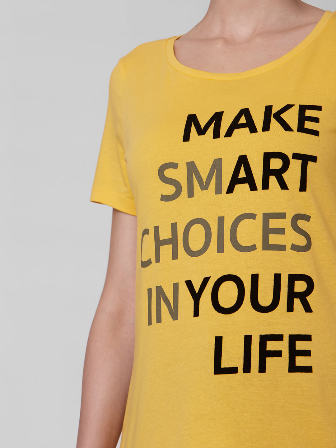 Yellow Quote Print T-Shirt