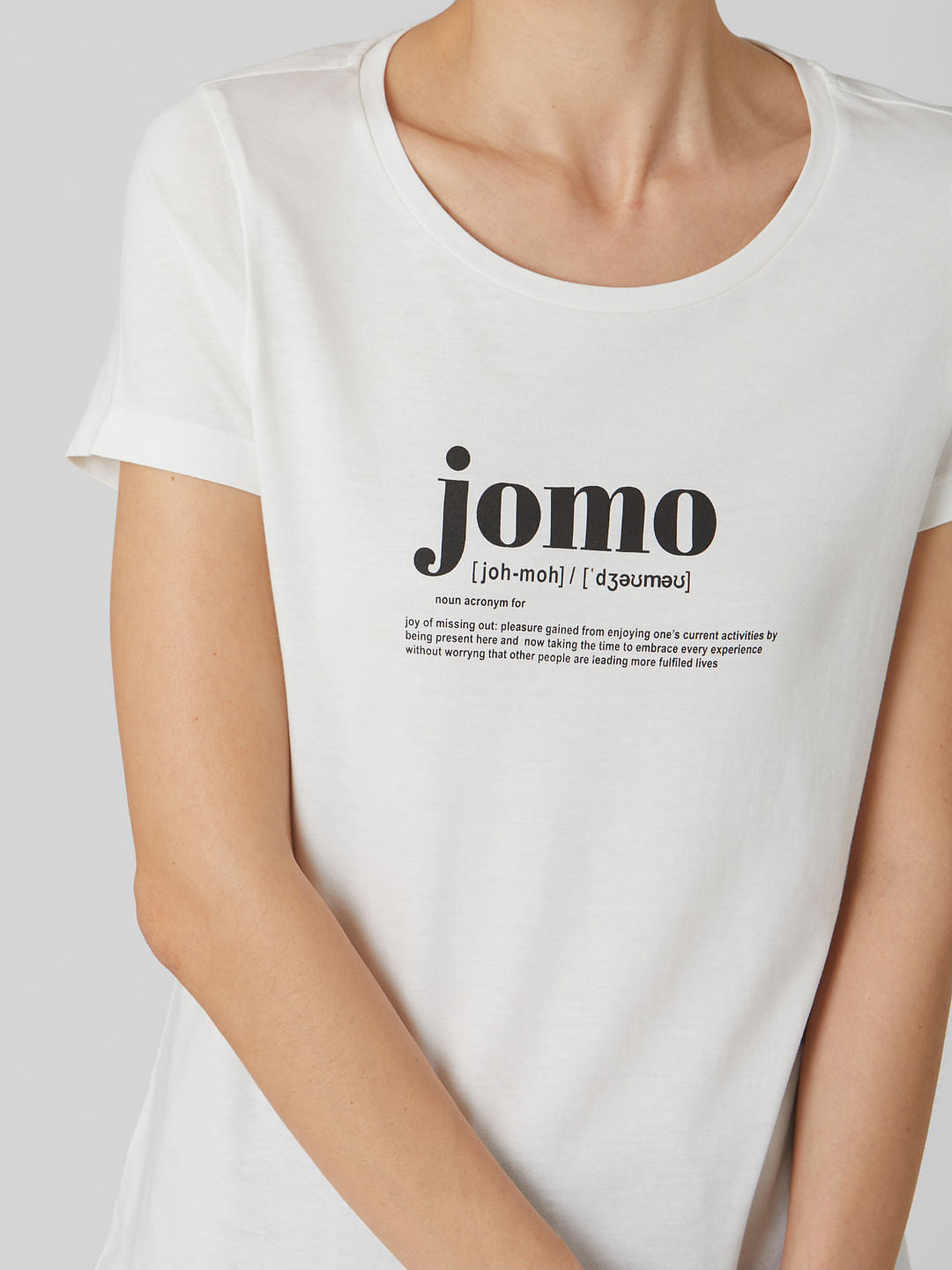 White Quote Print T-Shirt