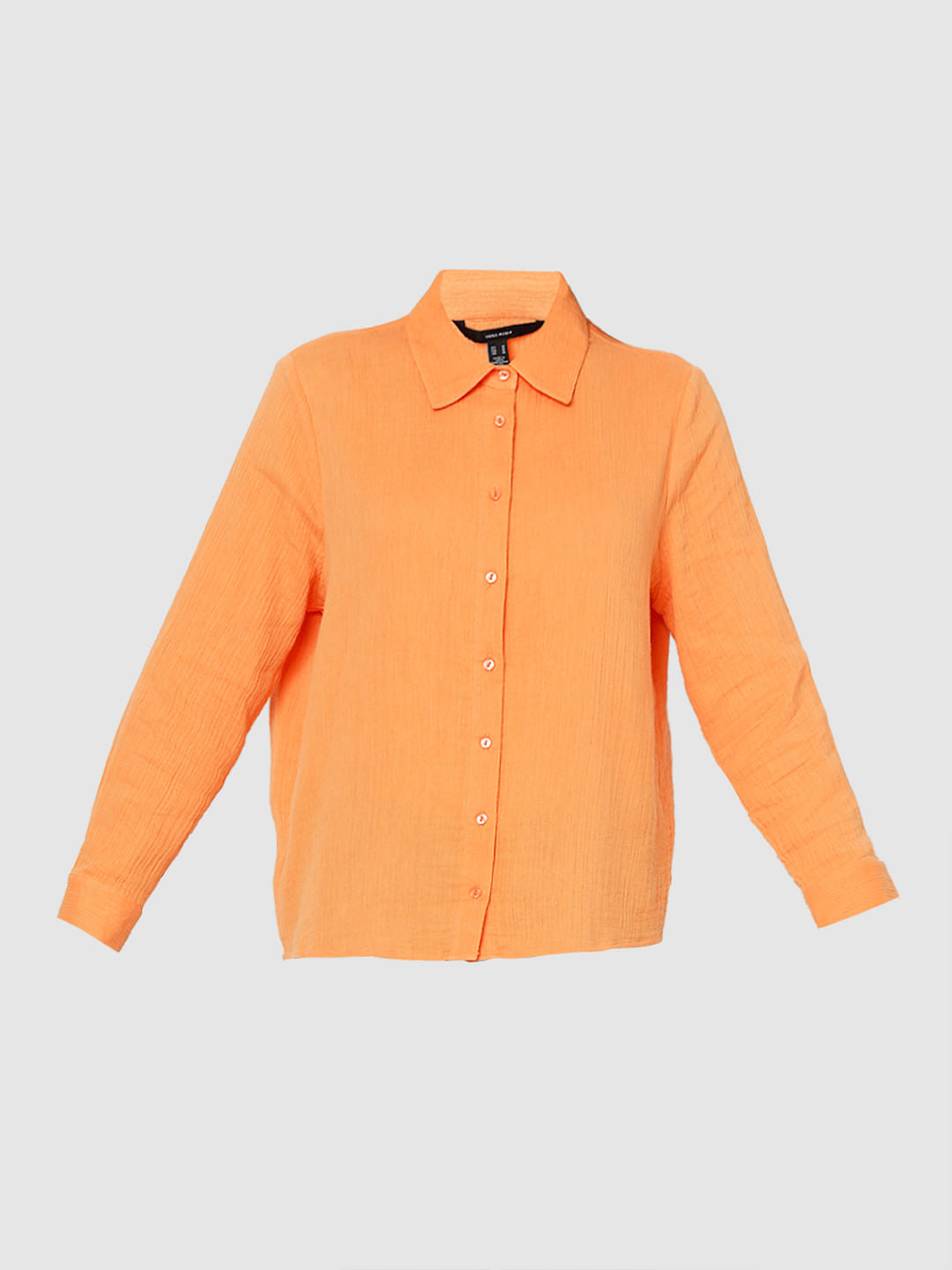 Orange Crinkle Weave Shirt