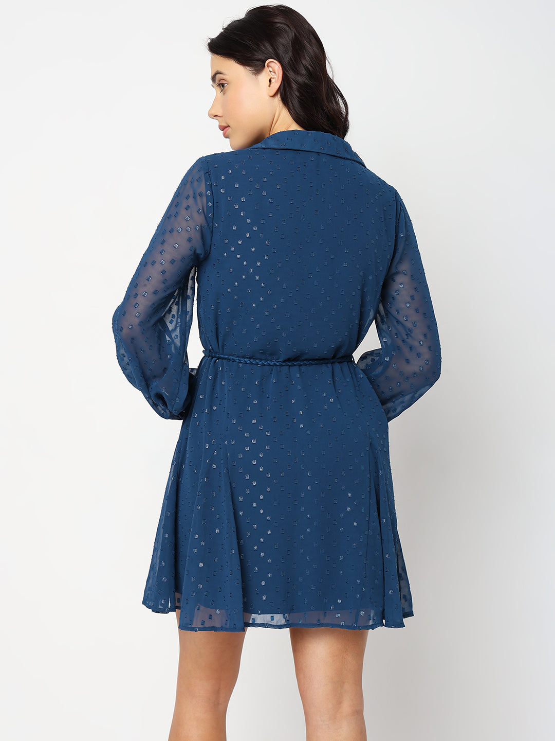 Shimmer Mini Shirt Dress