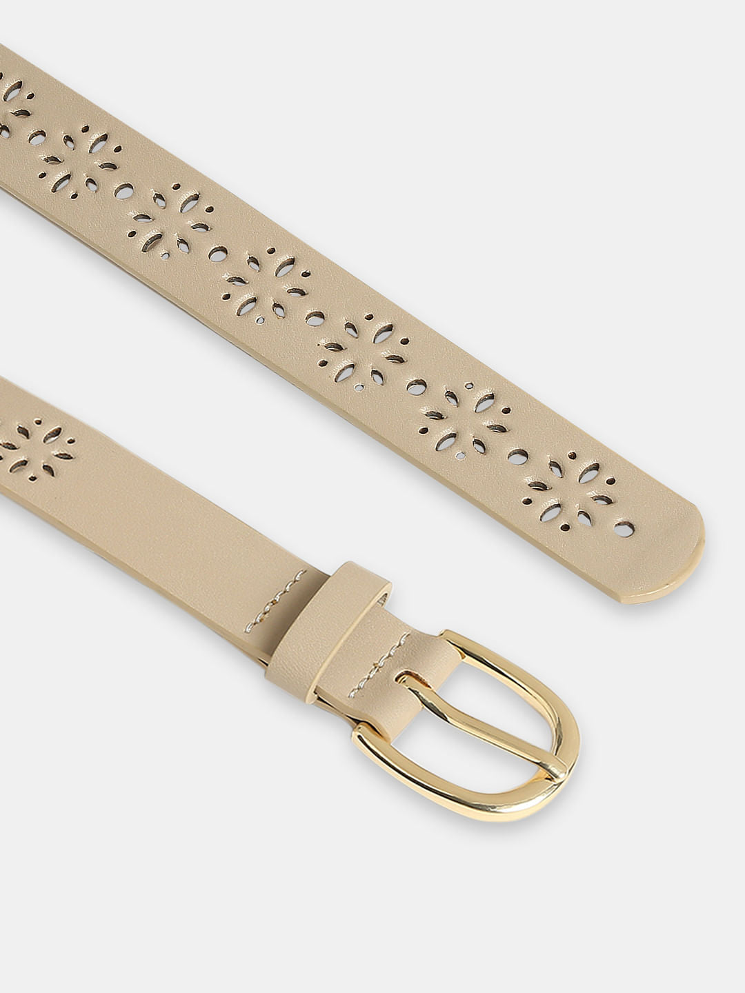 Beige Cut-Out Jeans Belt