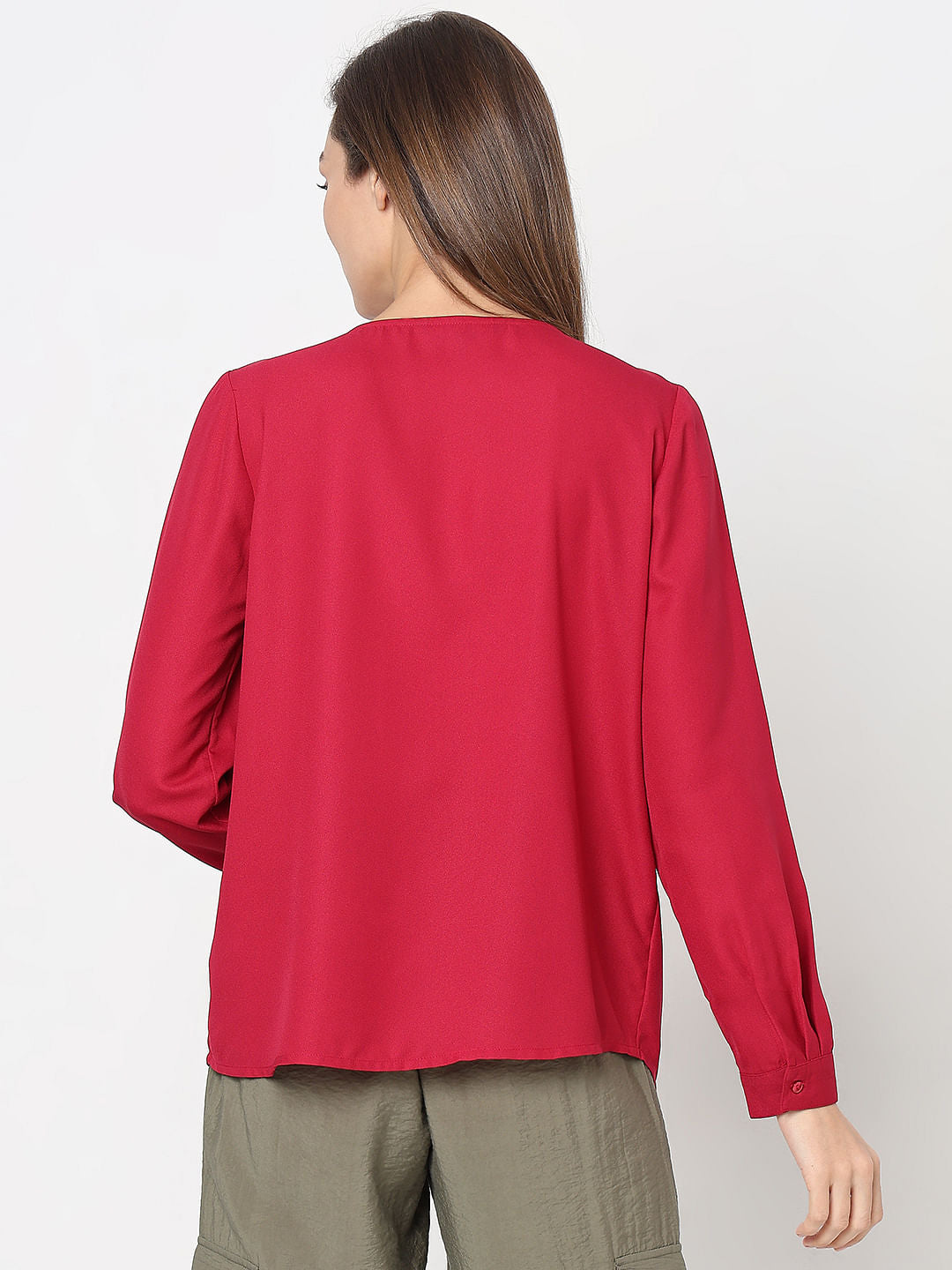 Red Full Sleeves Top