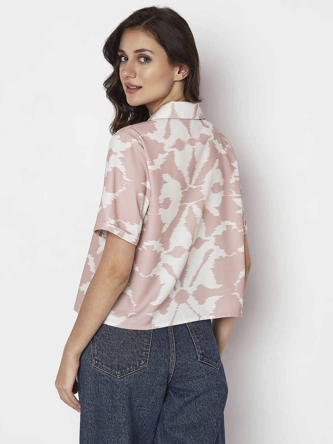 Pink Printed Casual Shirt