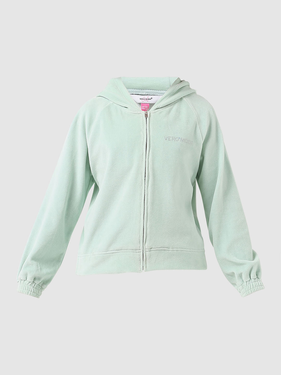 Girl Mint Velour Hooded Sweatshirt
