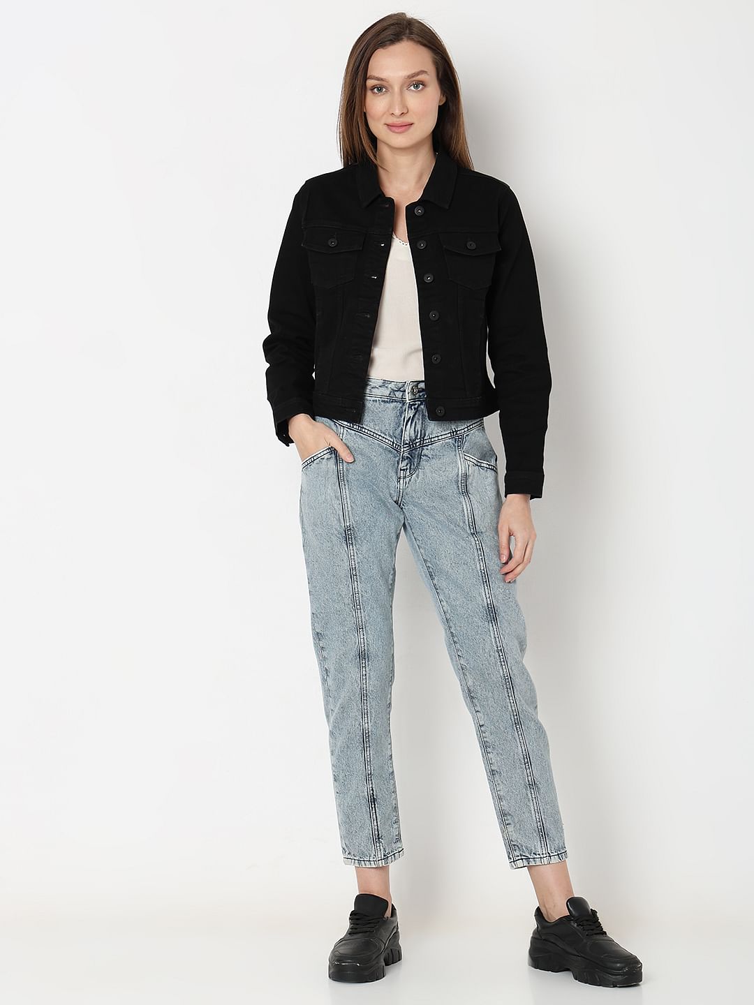 Black Washed Denim Jacket