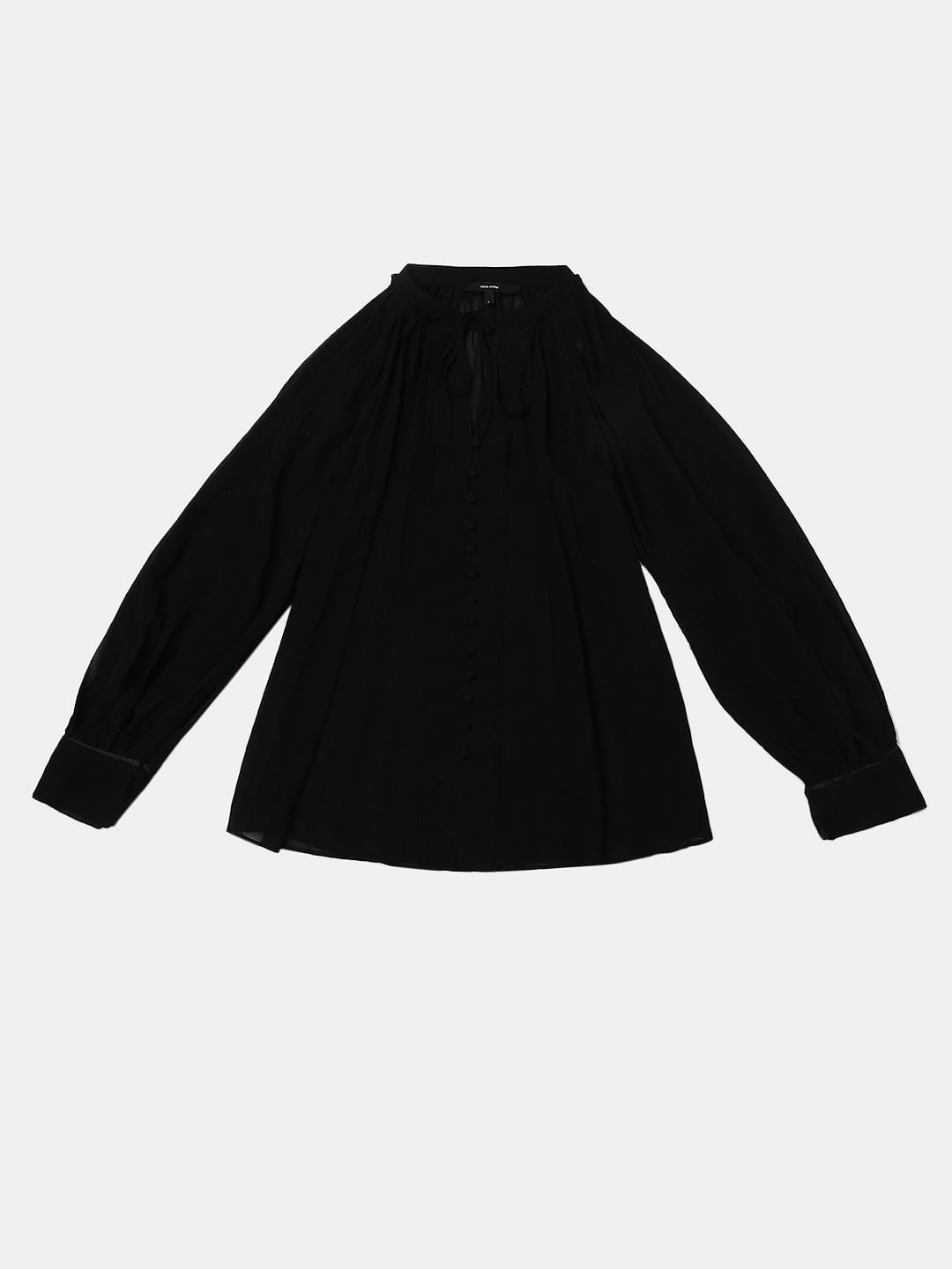 Black Sheer Georgette Top