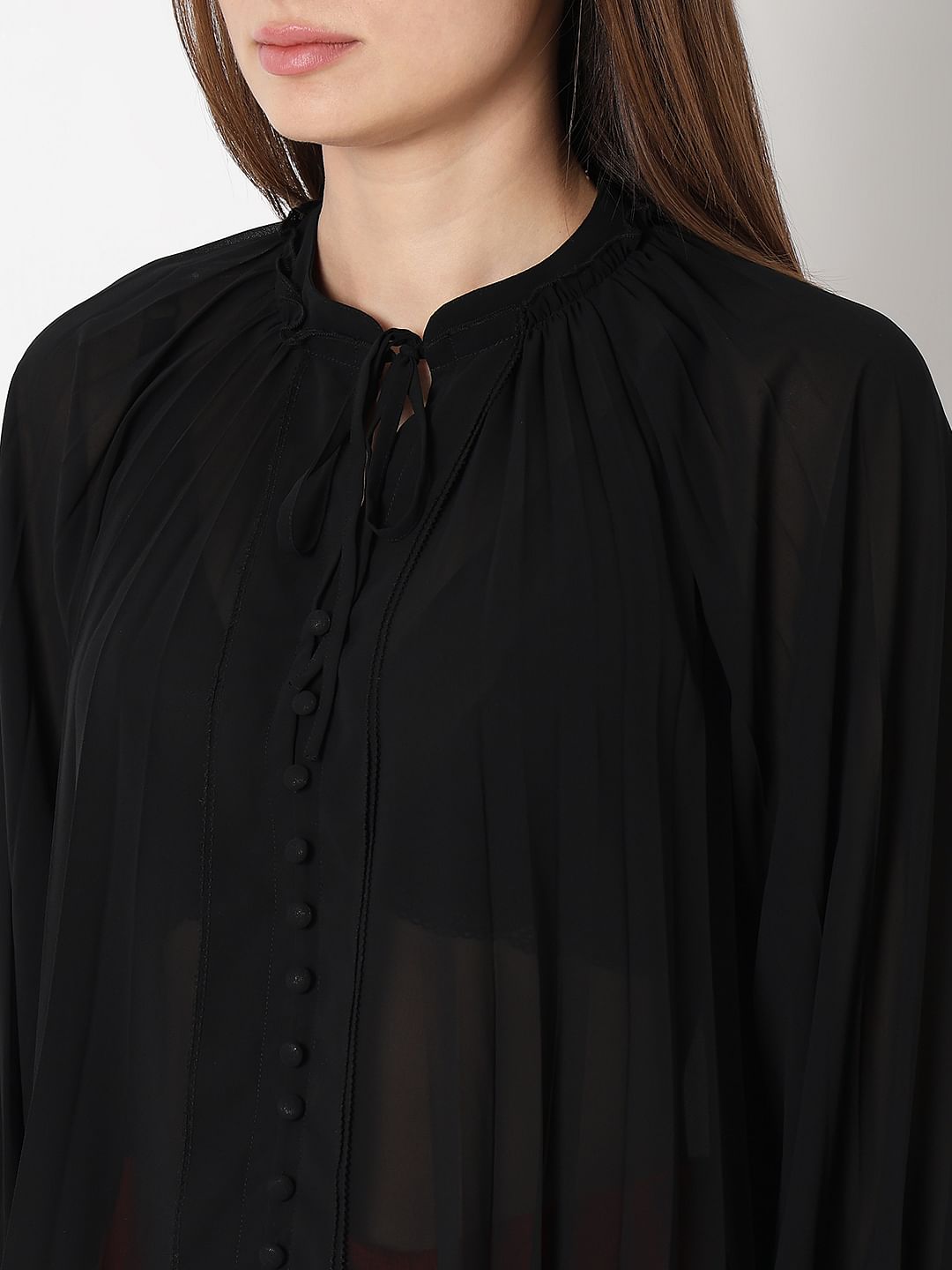 Black Sheer Georgette Top