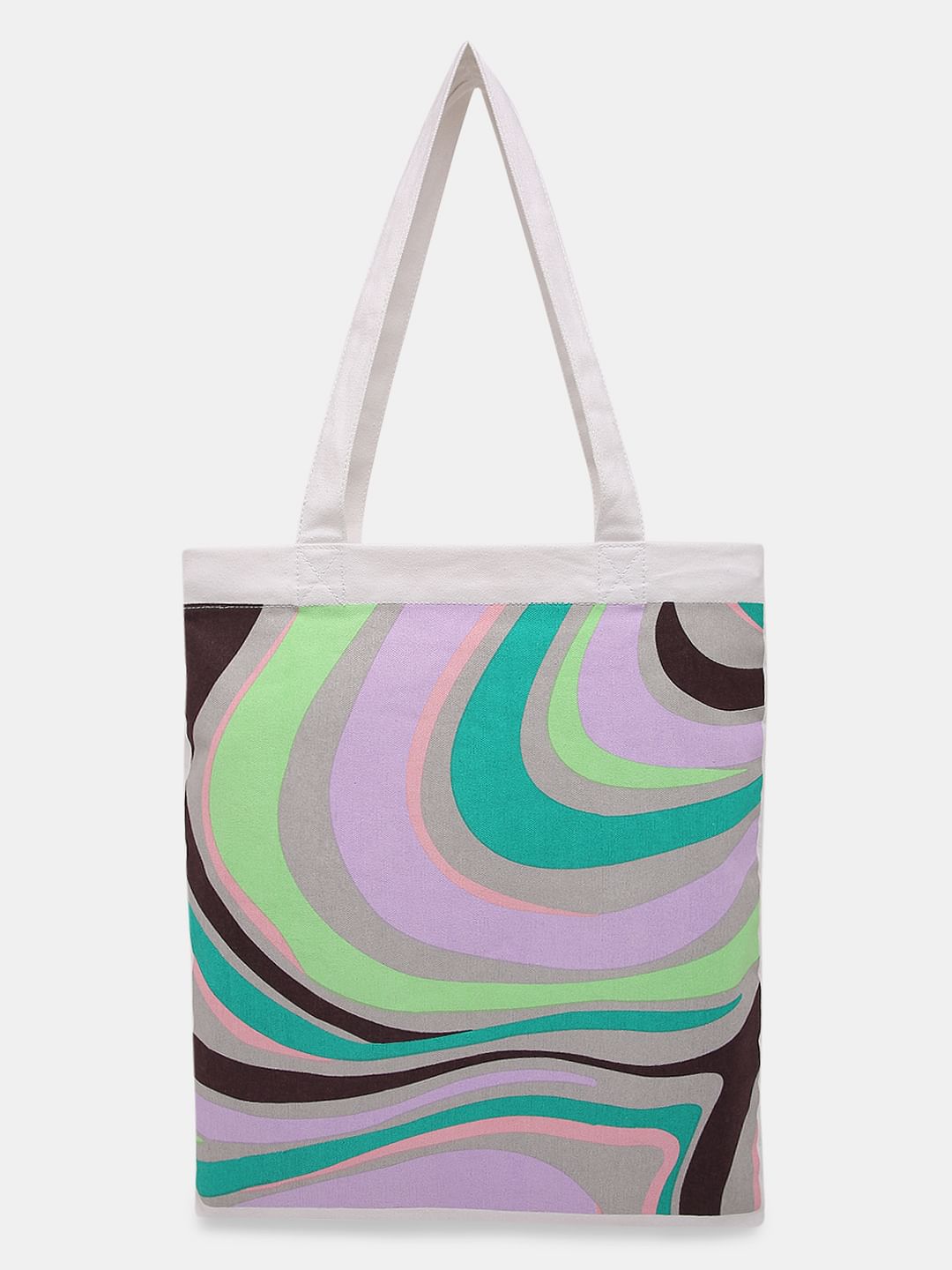 White Printed Tote Bag