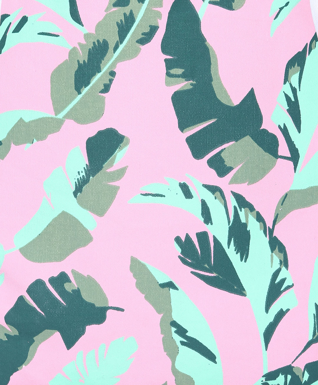 White Tropical Print Tote Bag