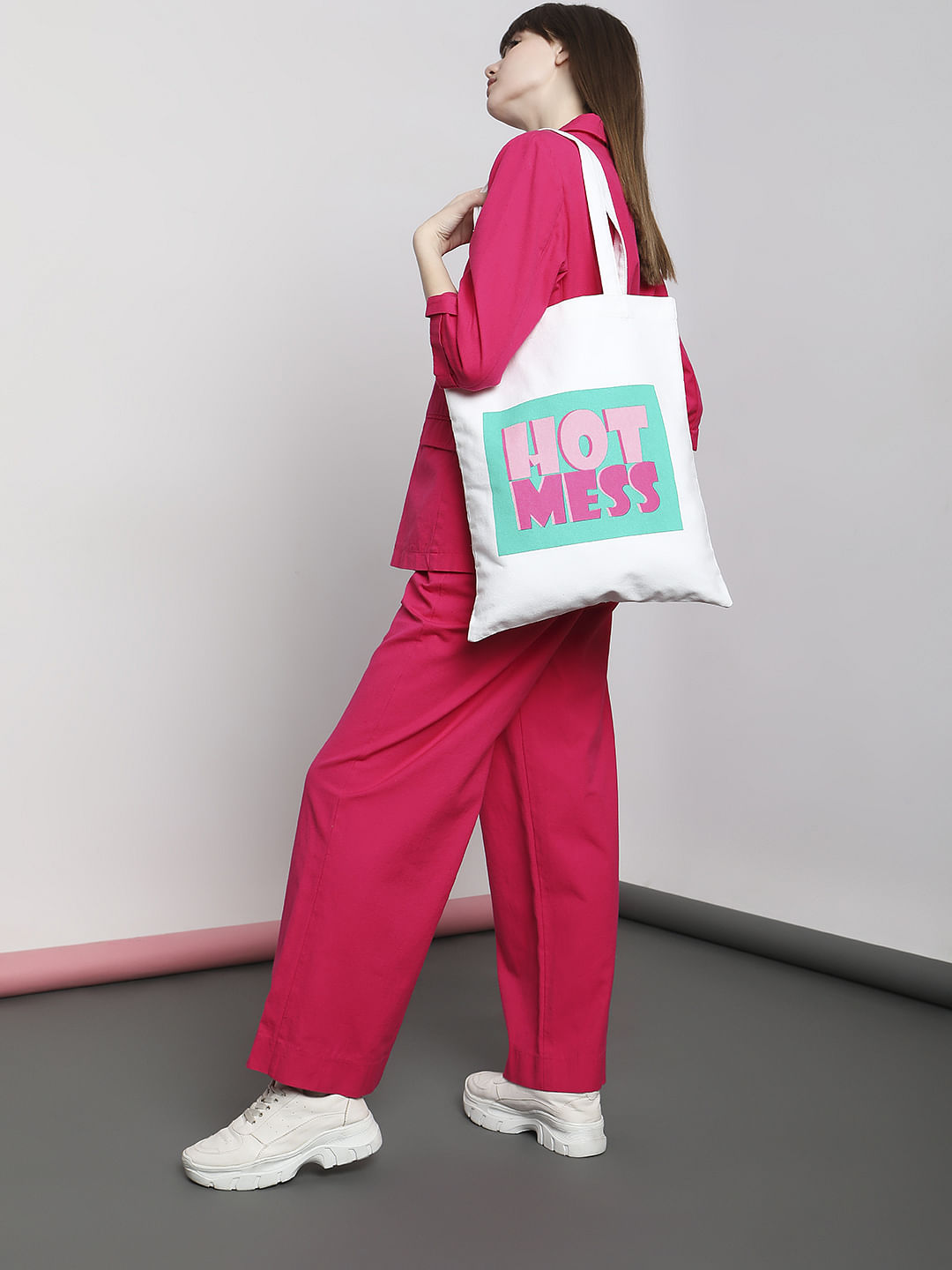 White Hot Mess Text Tote Bag - ONE