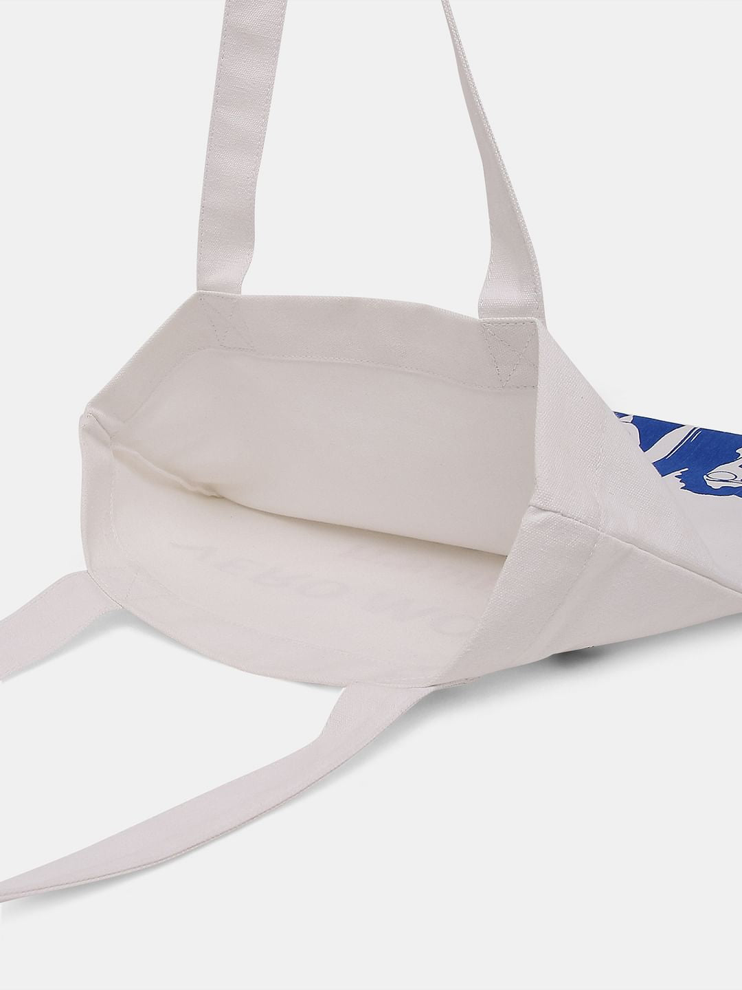 White Graphic Print Tote Bag