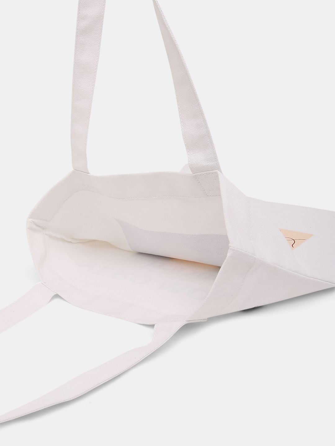White Graphic Print Tote Bag
