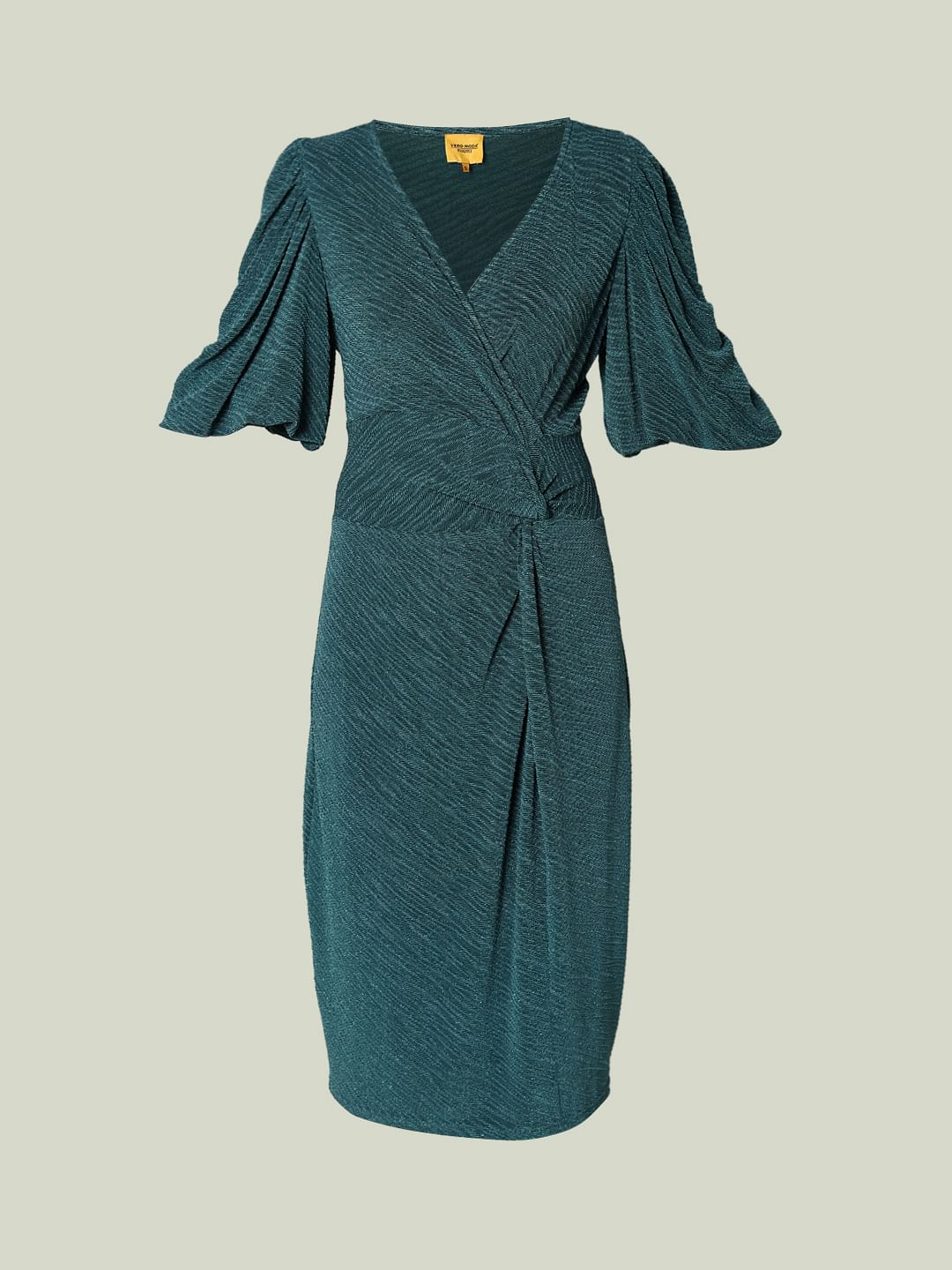 Marquee Green Lurex Bodycon Midi Dress