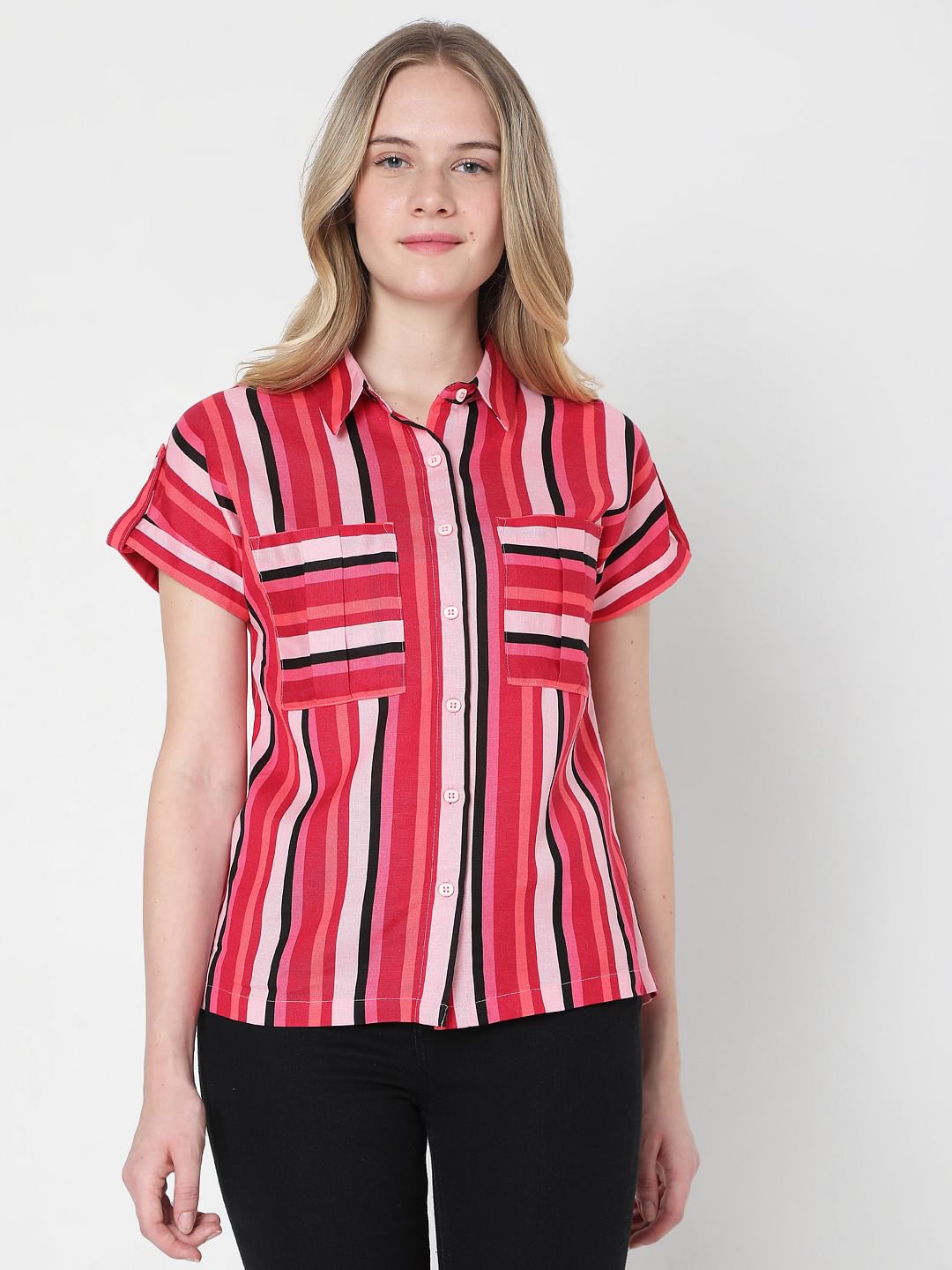 Red & Pink Striped Shirt