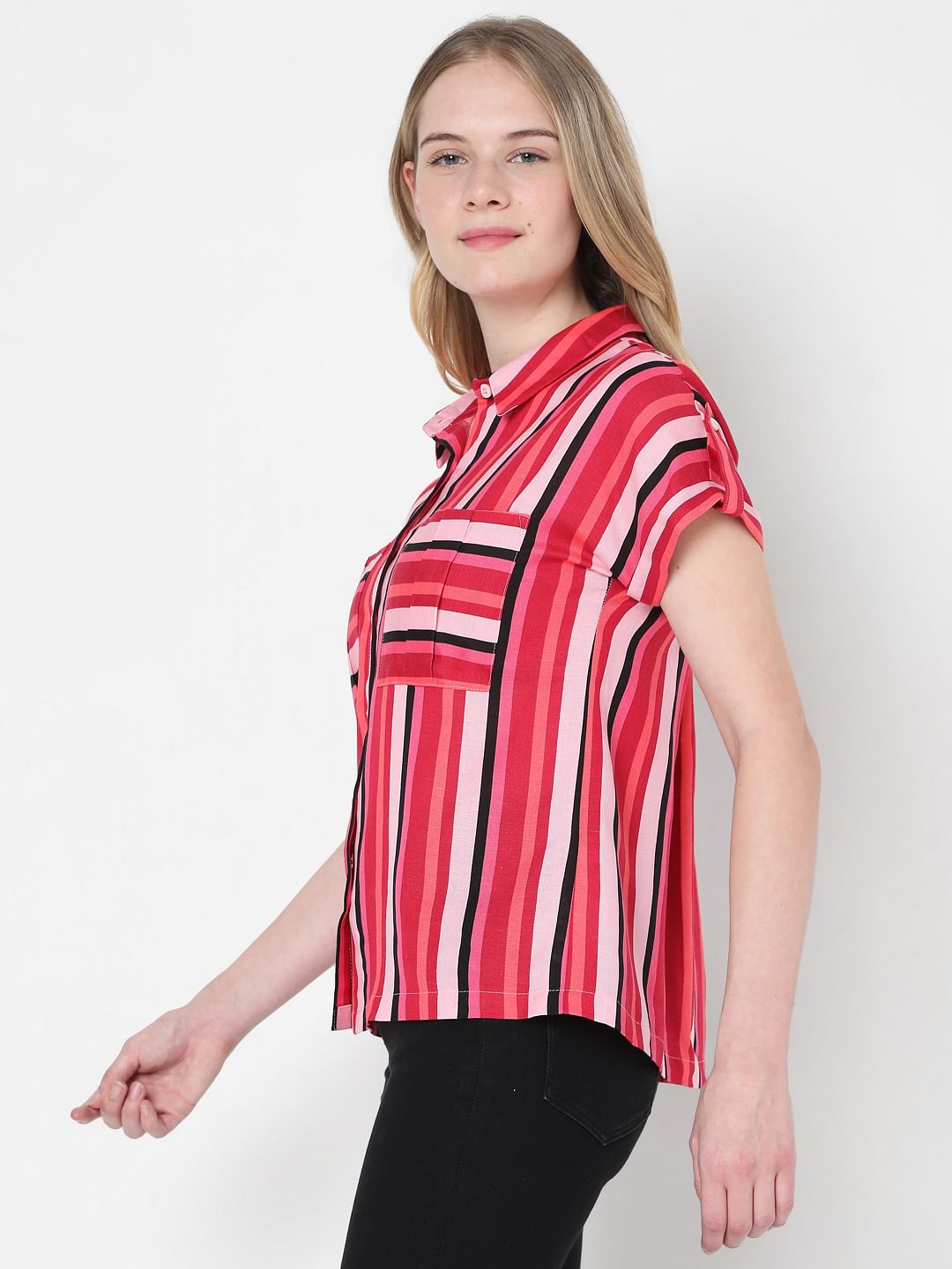 Red & Pink Striped Shirt