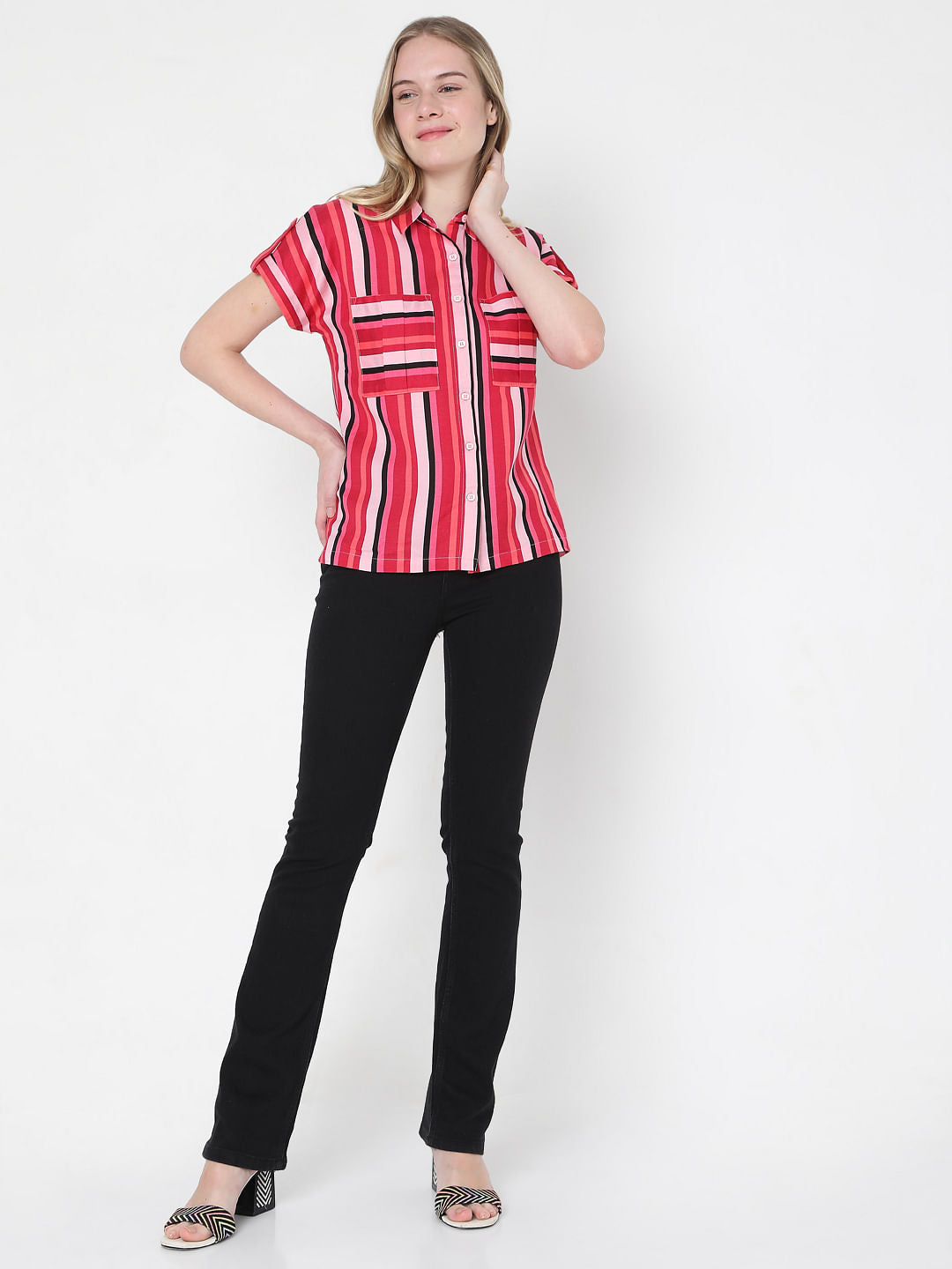 Red & Pink Striped Shirt