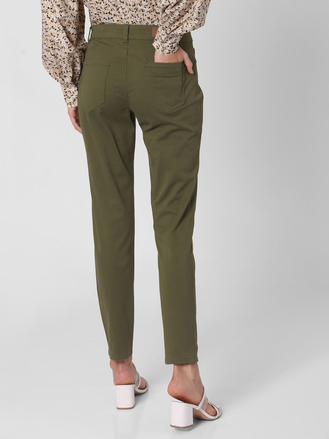 Green Mid Rise Chino Pants