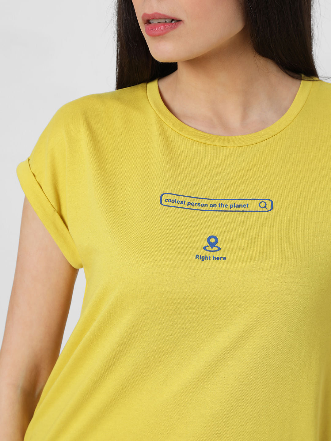Yellow Slogan Print T-Shirt
