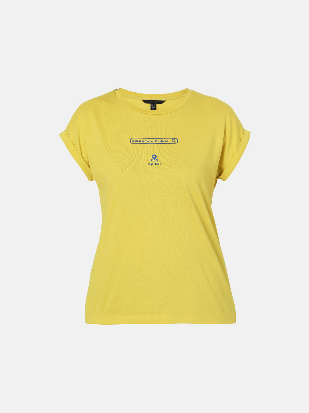 Yellow Slogan Print T-Shirt