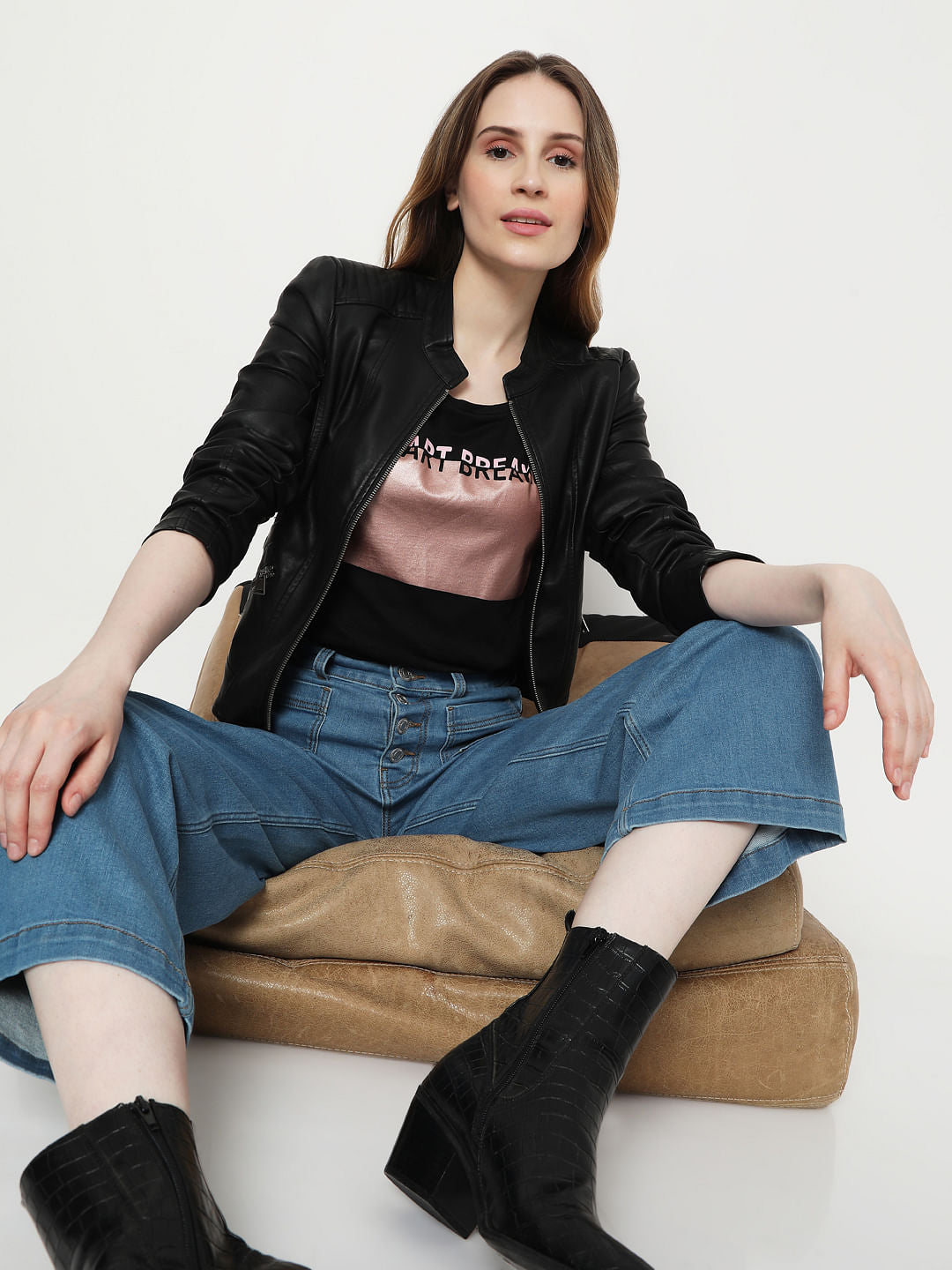 Black Typographic Foil Print T-Shirt