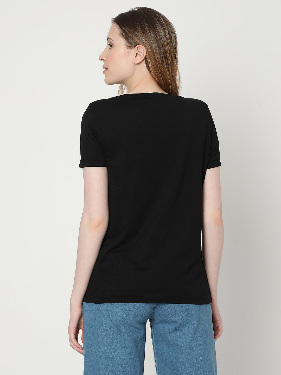 Black Typographic Foil Print T-Shirt