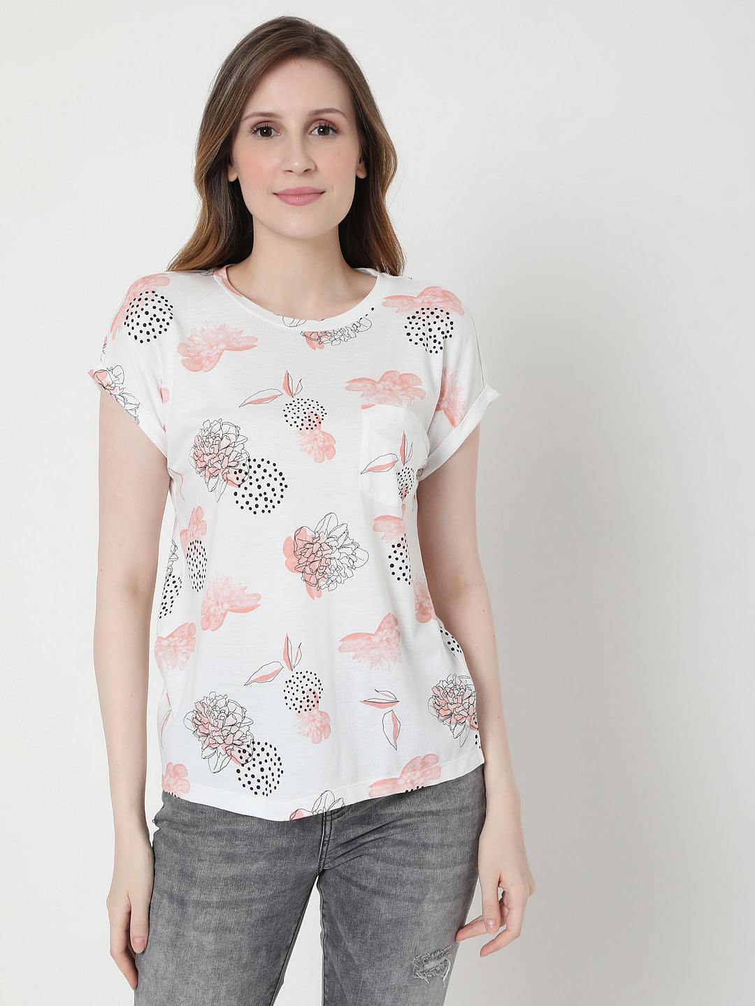 White Floral T-Shirt