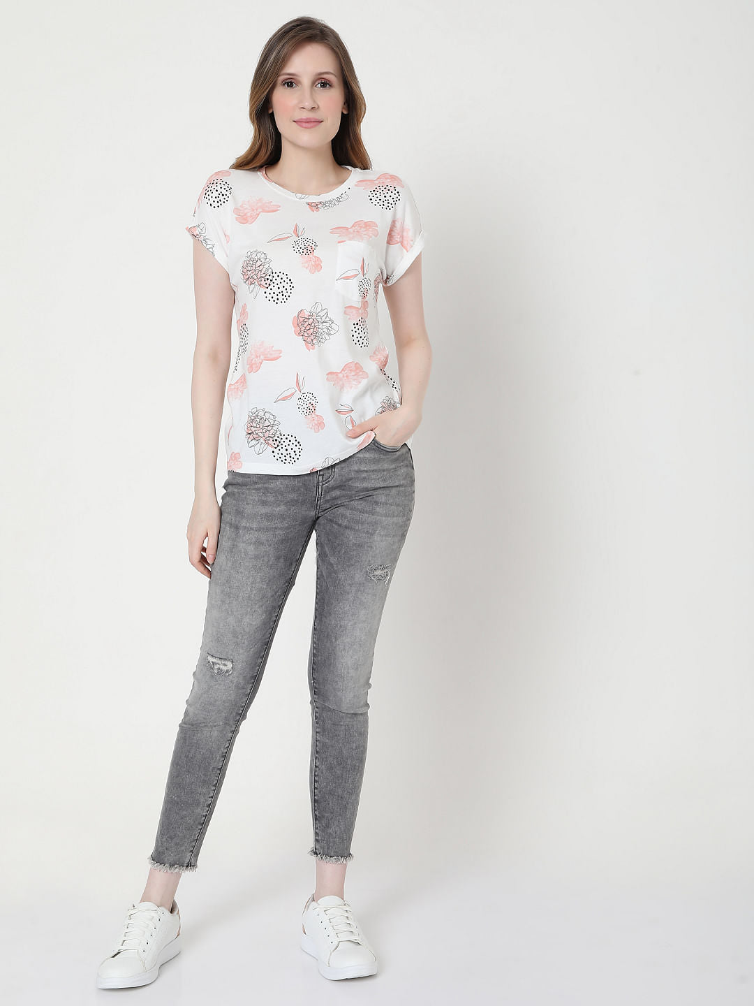White Floral T-Shirt