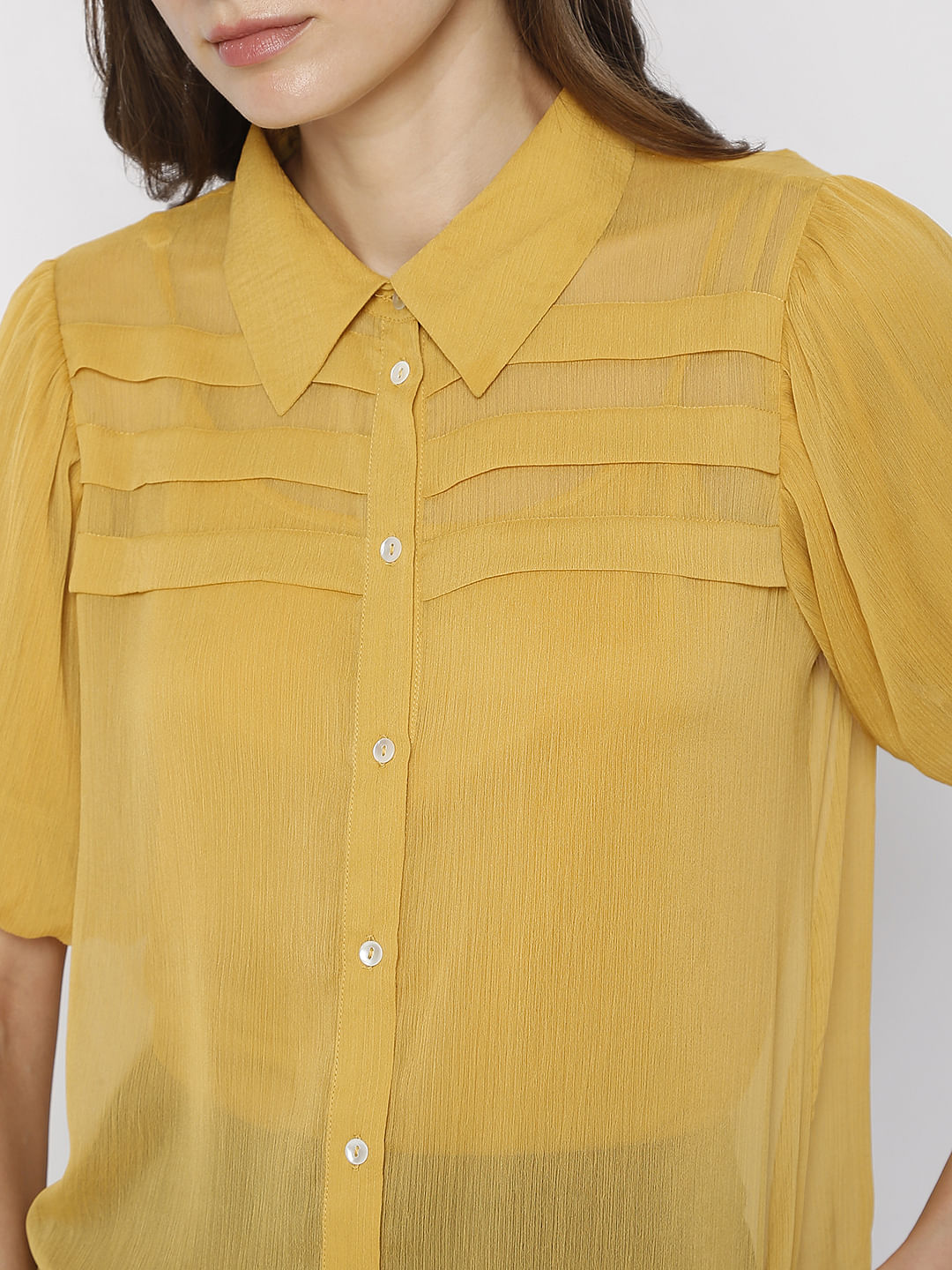 Golden Pleated Top