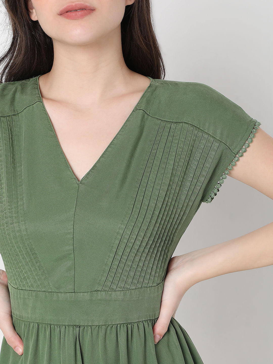 Green Fit & Flare Dress