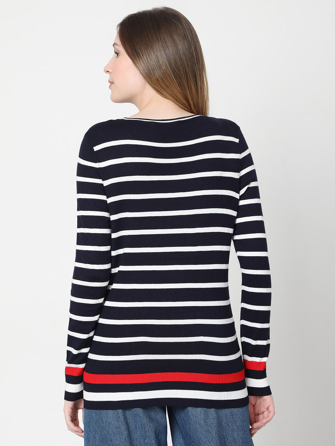 Dark Blue Striped Pullover