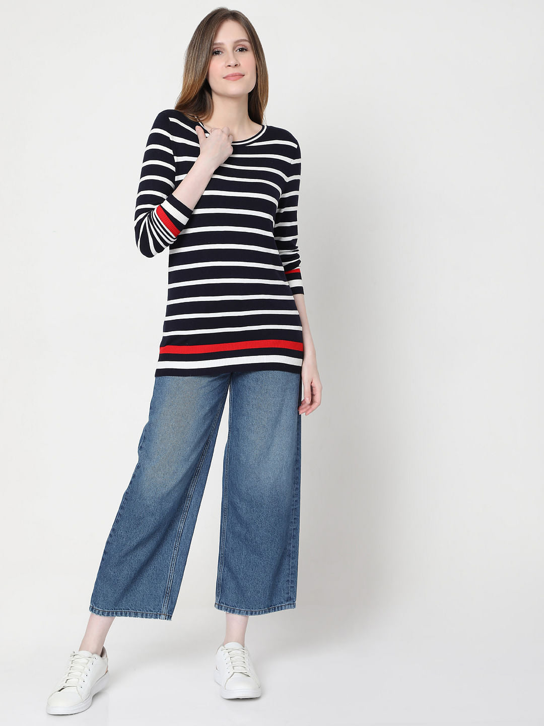 Dark Blue Striped Pullover