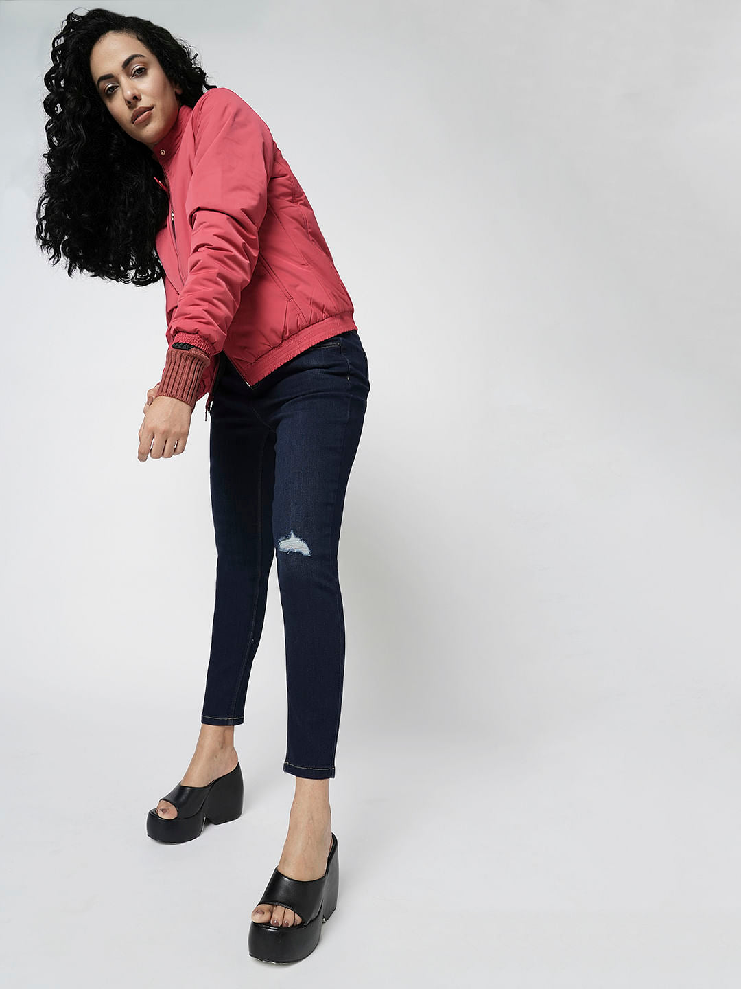 I.Scenery By Vero Moda Dark Blue Mid Rise Wendy Skinny Jeans