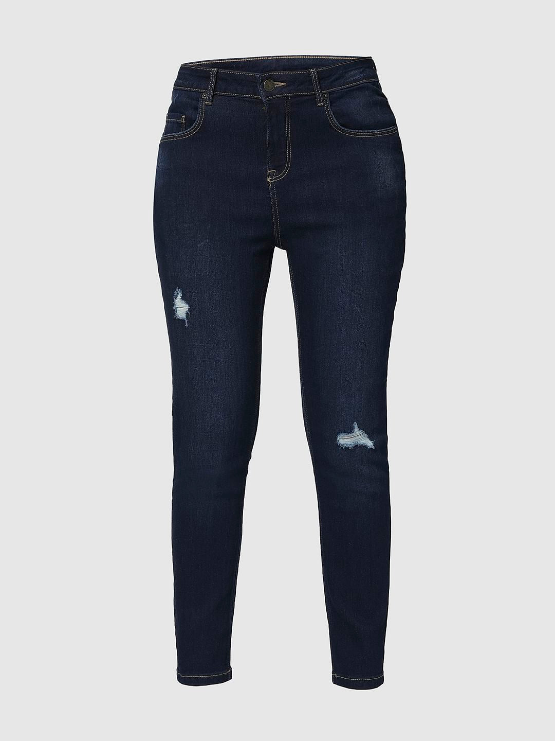 I.Scenery By Vero Moda Dark Blue Mid Rise Wendy Skinny Jeans