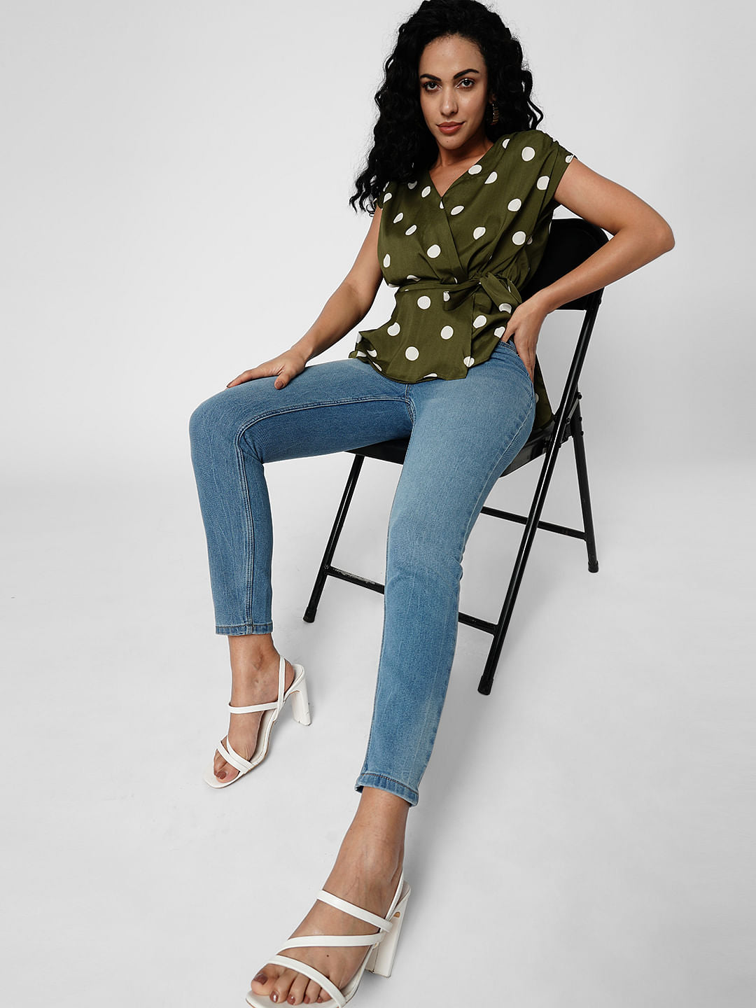 I.Scenery By Vero Moda Blue Mid Rise Wendy Skinny Jeans