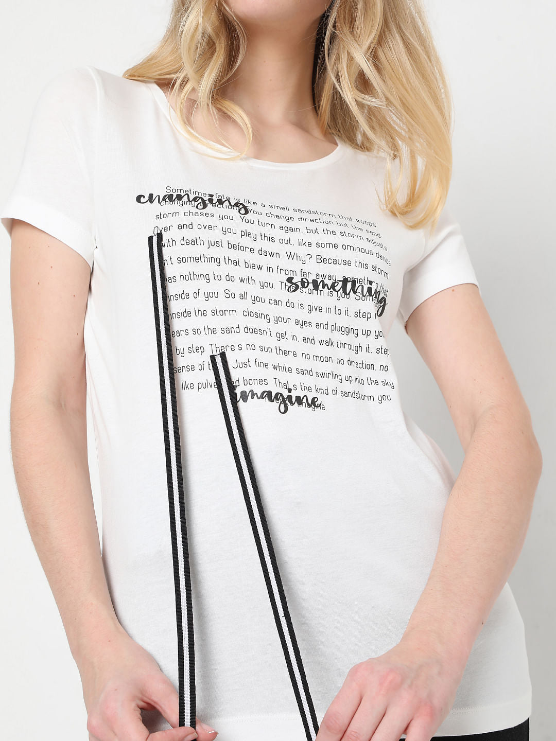 White Slogan Print T-Shirt