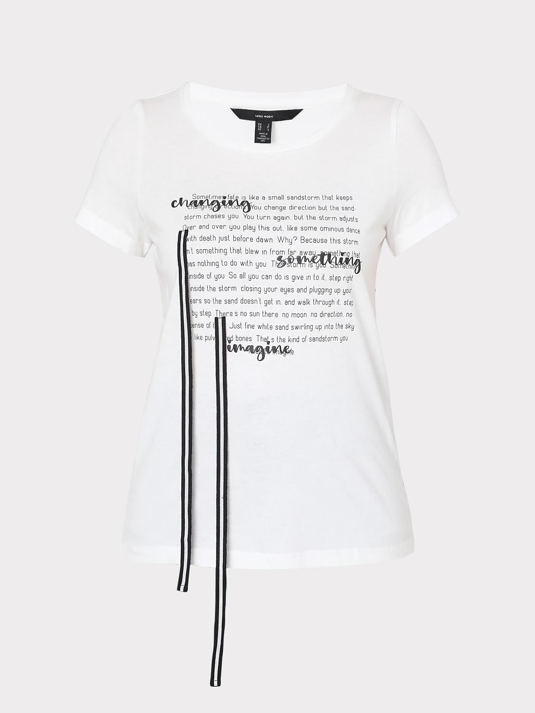 White Slogan Print T-Shirt