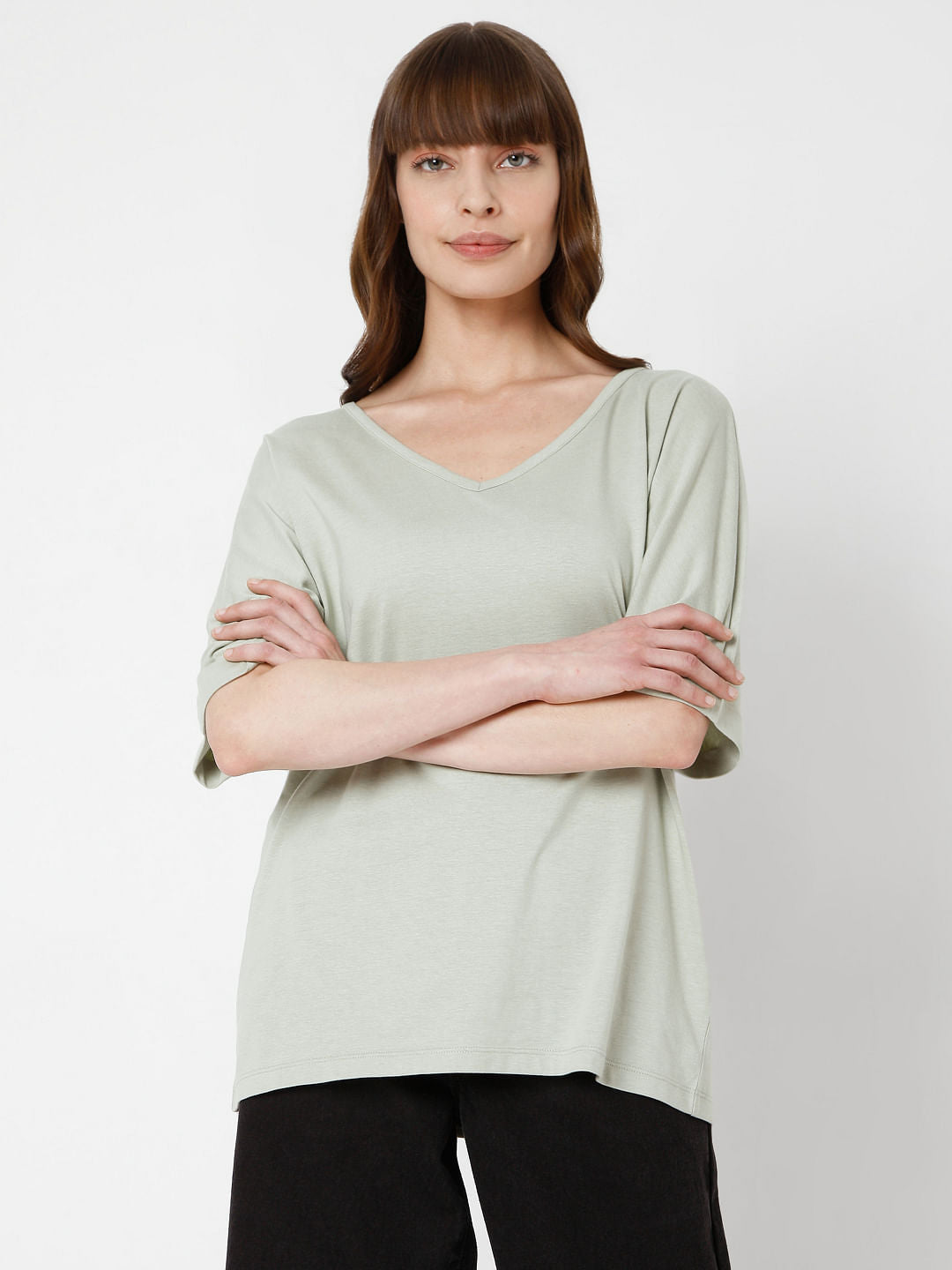 Green V Neck T-Shirt