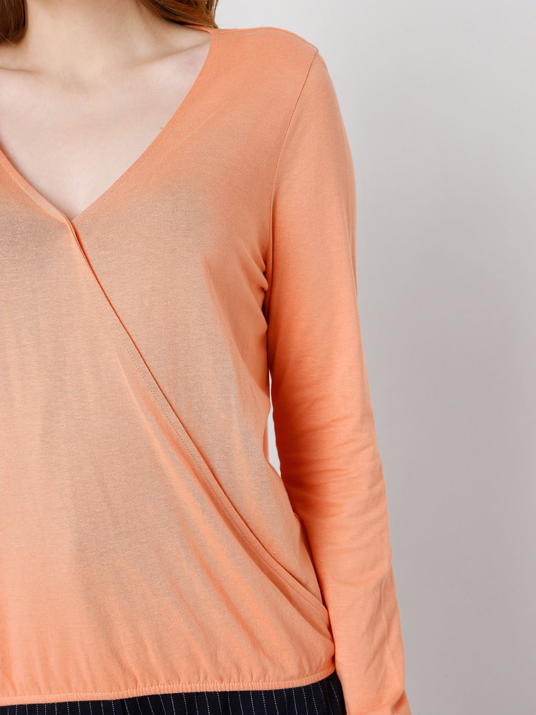 Coral Wrap Top