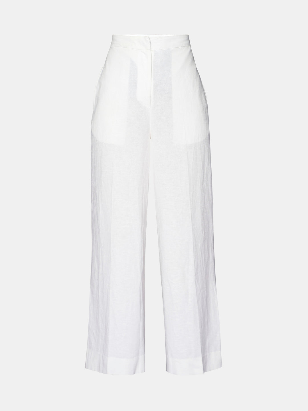 White Mid Rise Flared Pants