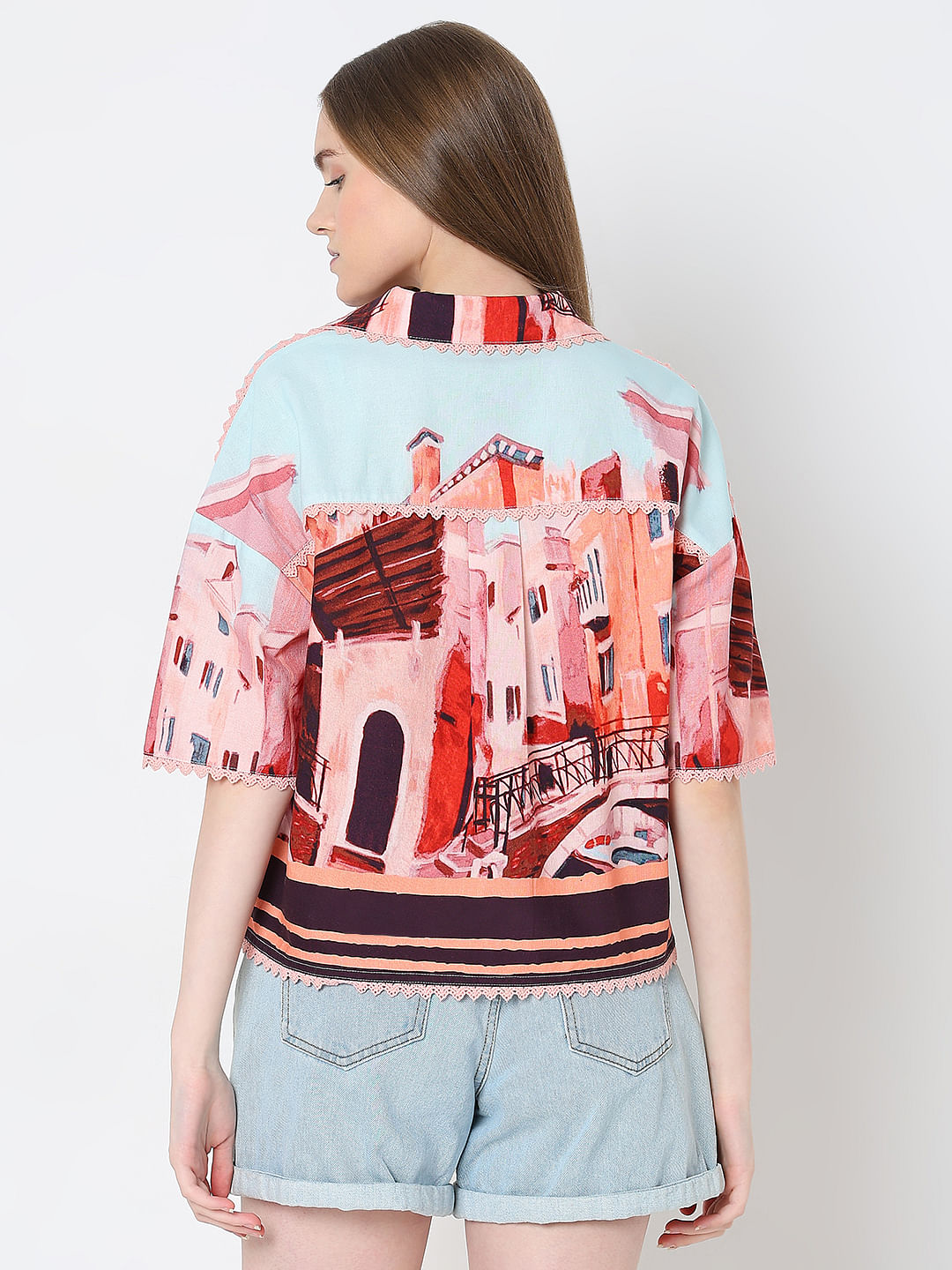 Pink Amalfi Coast Print Shirt
